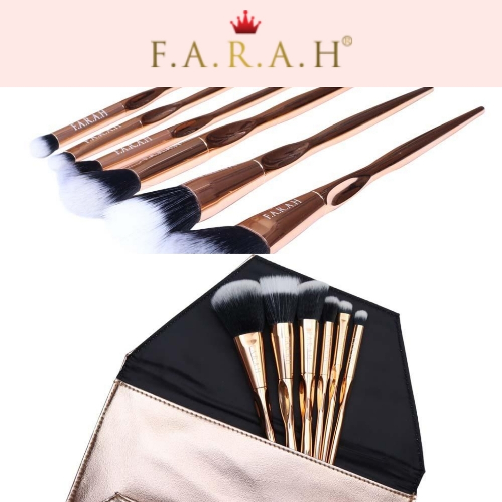 🦋F.A.R.A.H Luxurious Gold 6 Brush Collection, NEW IN PACKAGING